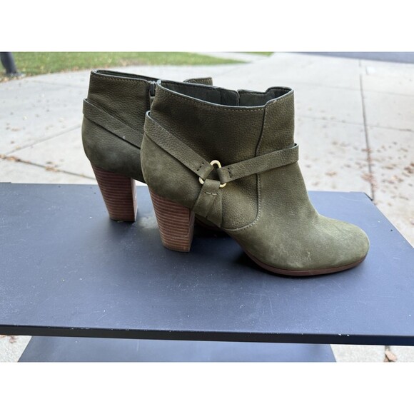 Cole Haan 9.5B Olive Green Suede Booties - Picture 2 of 5